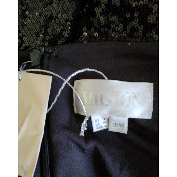 NWOT Mignon Black Lace Embellished Cocktail Formal Gown 12 - Picture 10 of 10